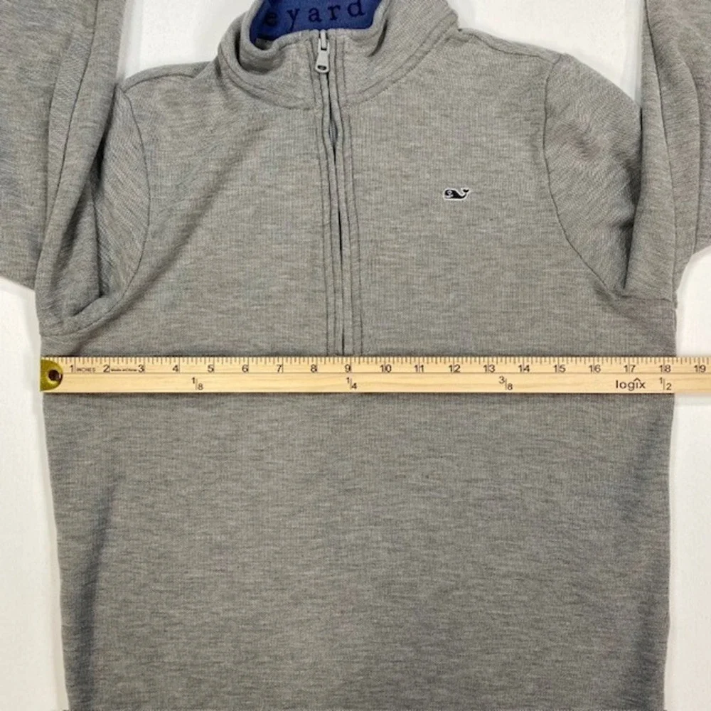 Vineyard Vines‎ Boys Large 16 Gray 100% Pima Cotton Quarter Zip Pullover Sweater